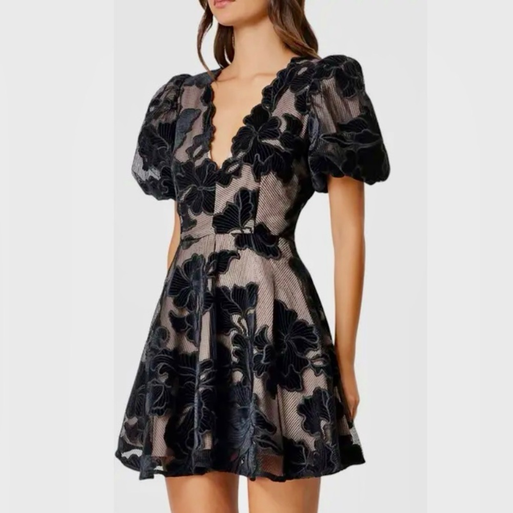 Elliatt Zara Flower Appliqué Fit & Flare Minidress